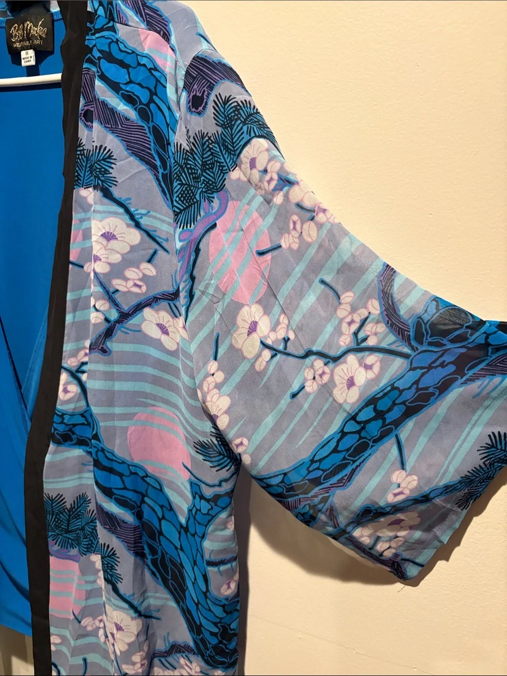 Bob Mackie Wearable Art sheer Kimono and Draped Tank Top Set